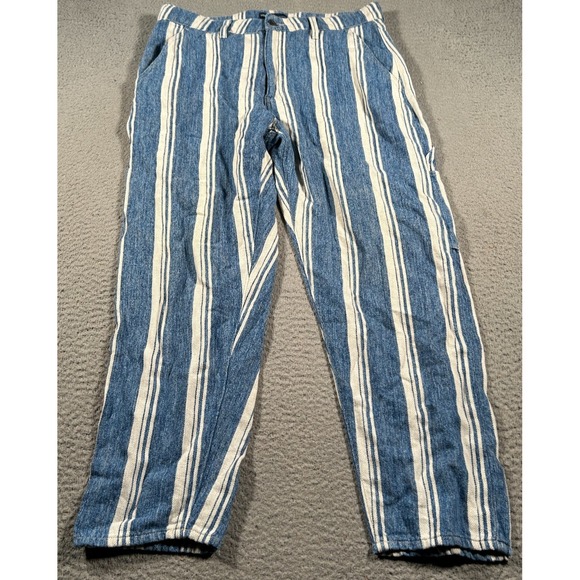 Levi's Made & Crafted Draft Carpenter Pants Mens 34x26 Blue White Wide Taper Leg